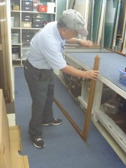 木製建具硝子割れ替え