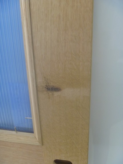 節入り　無垢ナラ材木製ドア