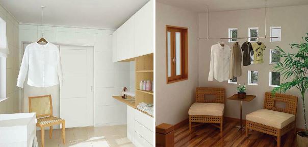 LIXIL、室内物干し、天井付けタイプ