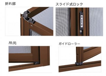 中折れ網戸特徴