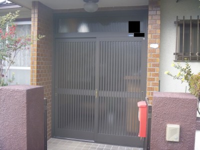 玄関引戸取替後