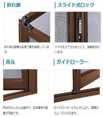 YKK中折網戸部分