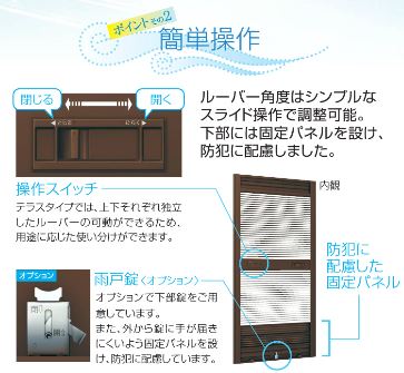 ＹＫＫ　ＡＰ　通風雨戸　ＸＲＡ
