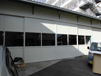 スチール建具ポリカ入替