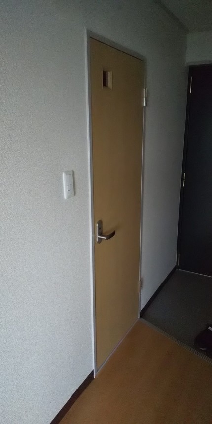 木製建具　施工後　フラッシュ片開き戸