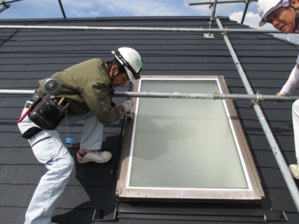 天窓　ガラス　取替