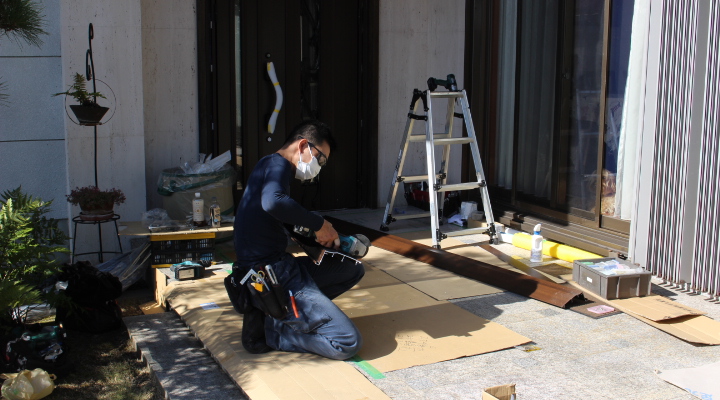 宝塚市玄関カバー工事10
