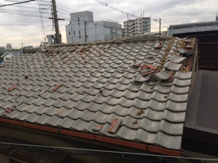 瓦屋根台風21号被害