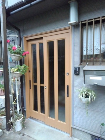 リフォーム玄関引き戸　施工後