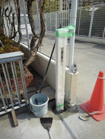 伸縮ゲート　施工中