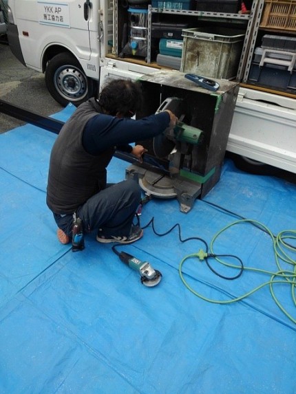 テラス屋根　施工中