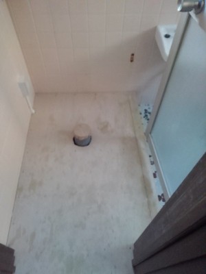 浴室間仕切り　施工前