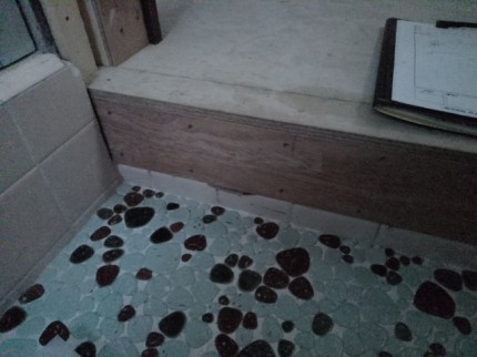 浴室アルミ間仕切り　施工前