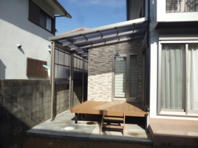 テラスとウッドデッキ施工後