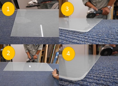 3㎜スリ硝子加工