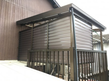 ベランダ　目隠し工事