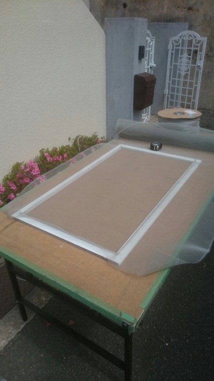 網戸張り替え作業