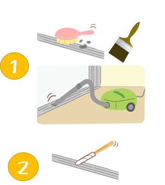網戸お手入れ下枠レール